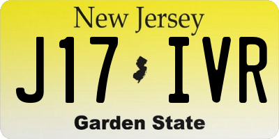 NJ license plate J17IVR