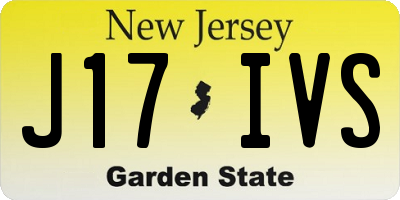 NJ license plate J17IVS