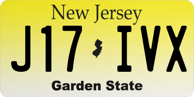 NJ license plate J17IVX