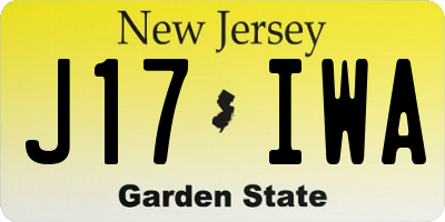NJ license plate J17IWA