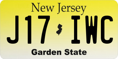 NJ license plate J17IWC