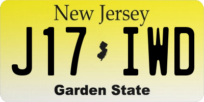 NJ license plate J17IWD