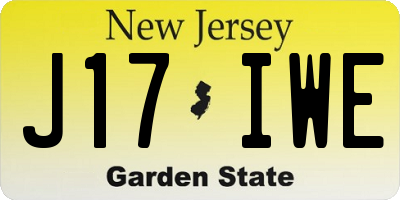 NJ license plate J17IWE