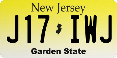 NJ license plate J17IWJ