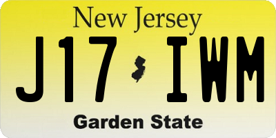NJ license plate J17IWM