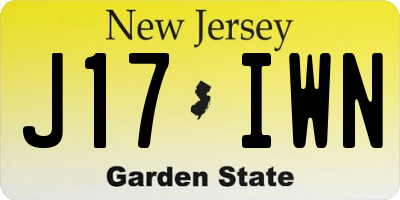 NJ license plate J17IWN