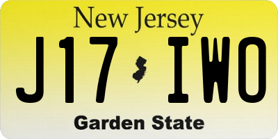 NJ license plate J17IWO