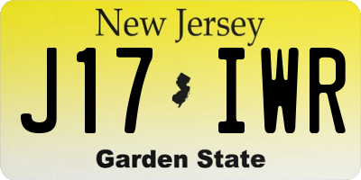 NJ license plate J17IWR
