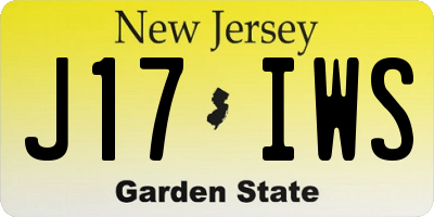NJ license plate J17IWS