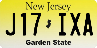NJ license plate J17IXA