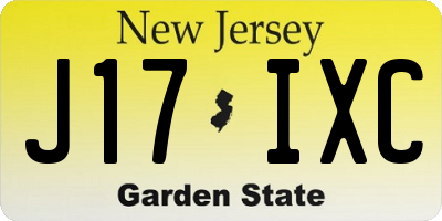 NJ license plate J17IXC