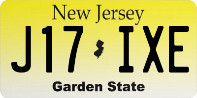 NJ license plate J17IXE