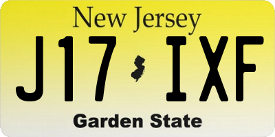 NJ license plate J17IXF