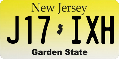 NJ license plate J17IXH