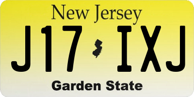 NJ license plate J17IXJ