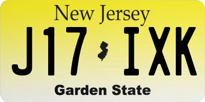 NJ license plate J17IXK