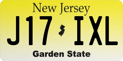 NJ license plate J17IXL