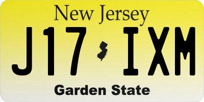NJ license plate J17IXM