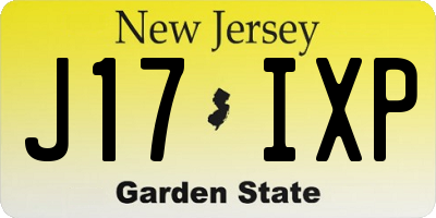 NJ license plate J17IXP