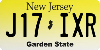 NJ license plate J17IXR
