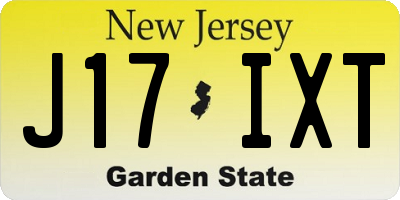NJ license plate J17IXT