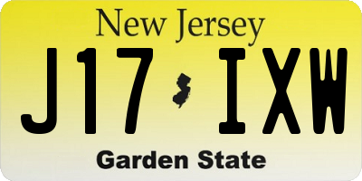 NJ license plate J17IXW