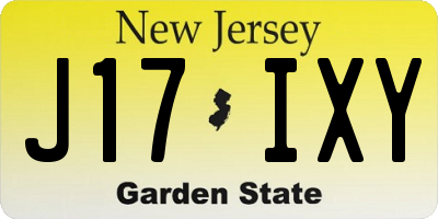 NJ license plate J17IXY