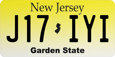 NJ license plate J17IYI