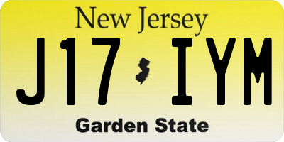 NJ license plate J17IYM