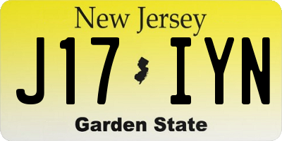 NJ license plate J17IYN