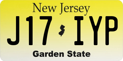 NJ license plate J17IYP