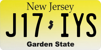 NJ license plate J17IYS