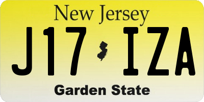 NJ license plate J17IZA