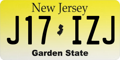 NJ license plate J17IZJ