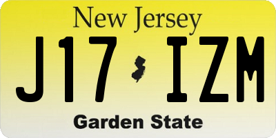 NJ license plate J17IZM
