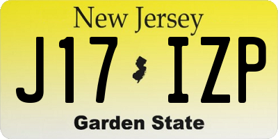 NJ license plate J17IZP