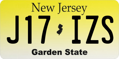NJ license plate J17IZS