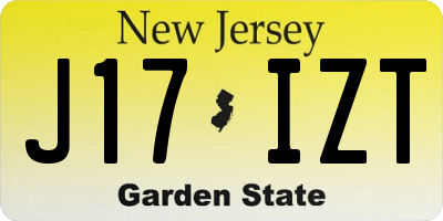 NJ license plate J17IZT