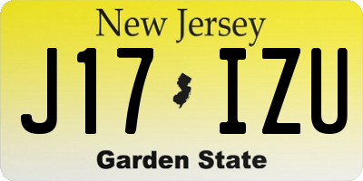 NJ license plate J17IZU