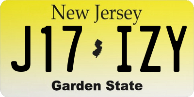 NJ license plate J17IZY