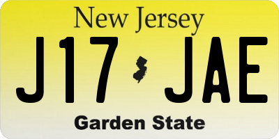 NJ license plate J17JAE