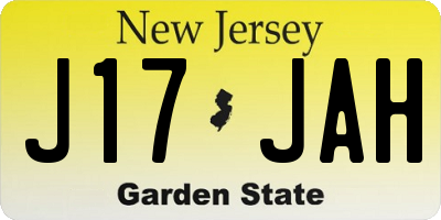 NJ license plate J17JAH