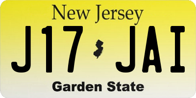 NJ license plate J17JAI