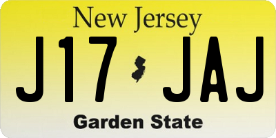 NJ license plate J17JAJ