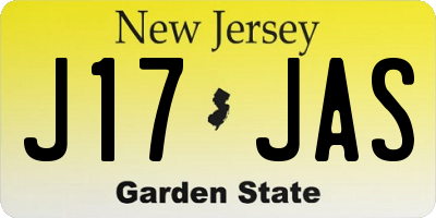 NJ license plate J17JAS