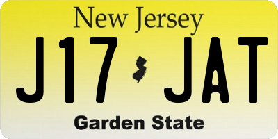 NJ license plate J17JAT