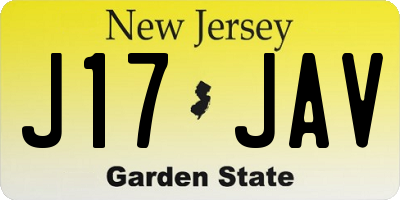 NJ license plate J17JAV