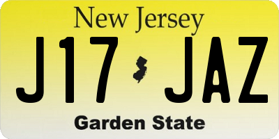 NJ license plate J17JAZ