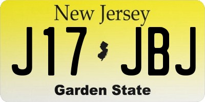 NJ license plate J17JBJ