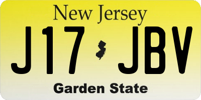 NJ license plate J17JBV